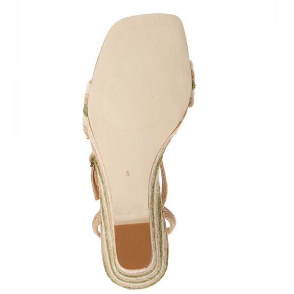 Jeffery Campbell Women's Sailboat Wedge Jute Sandals, Tan/Green, Size 9, NWT - Picture 13 of 13